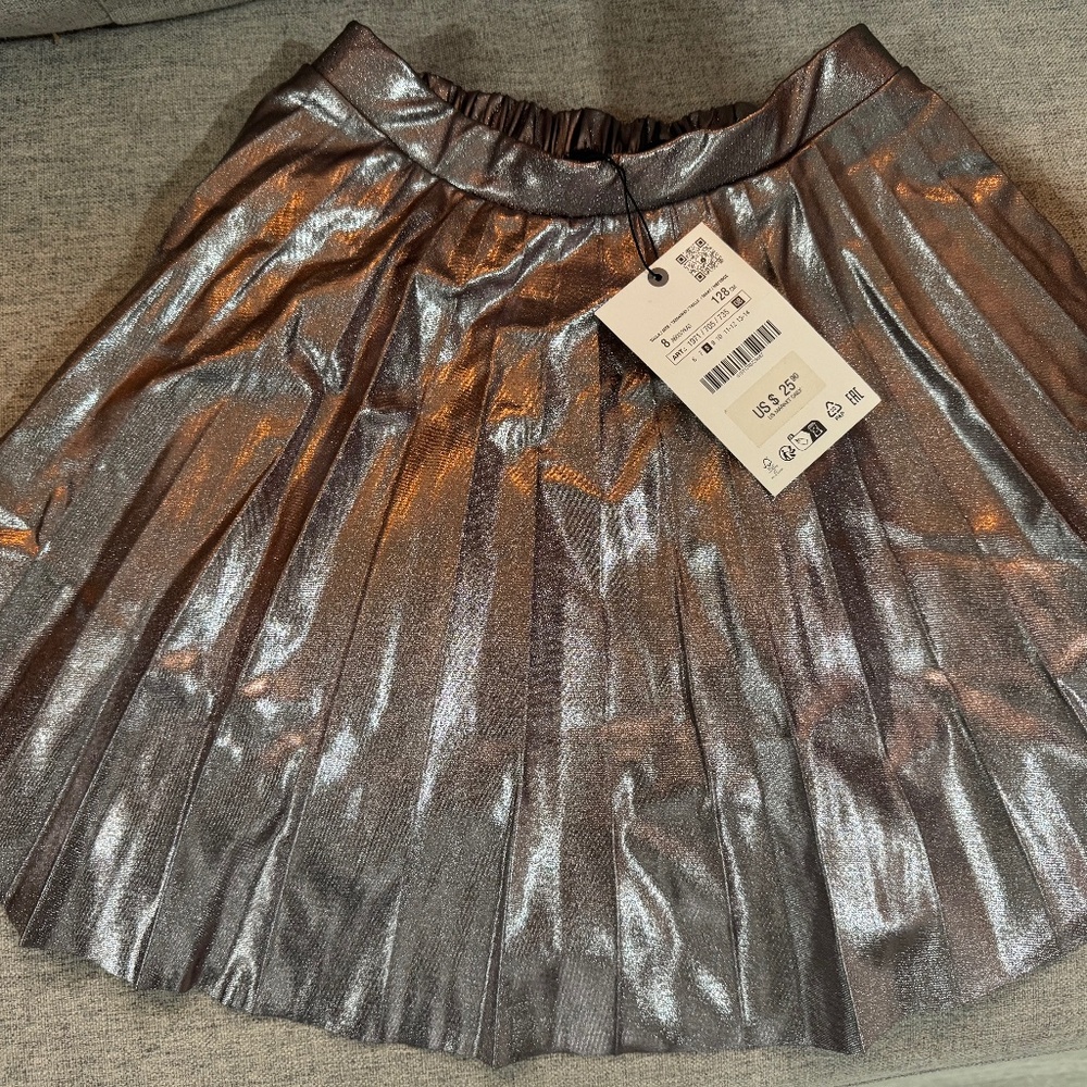 Skirt plated silver 8 y old new